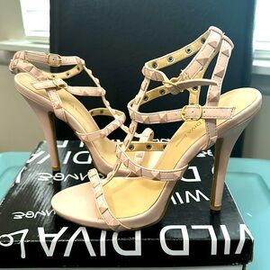 Nude Strappy Sandal Heel
